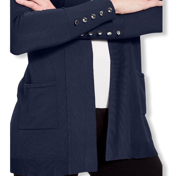 Jm Collection Lace-up-Sleeve Cardigan - Picture 2 of 6